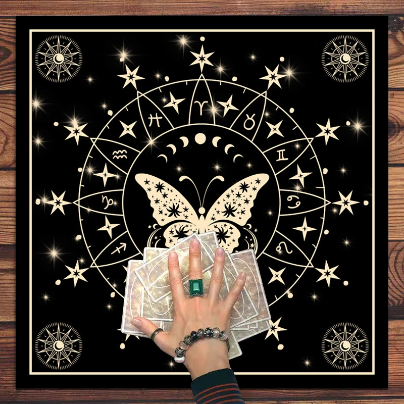 Zodiac Constellation Butterfly Tarot Altar Cloth Divination Spread Mat Witchcraft Astrology Wiccan Home Decor