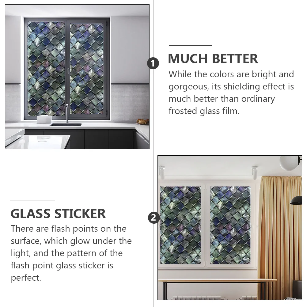 

1pc Electrostatic Privacy Film 58cmx90cm Non Adhesive PVC Material Light Blocking Window Cling Glass Cover for Home Decor Bath