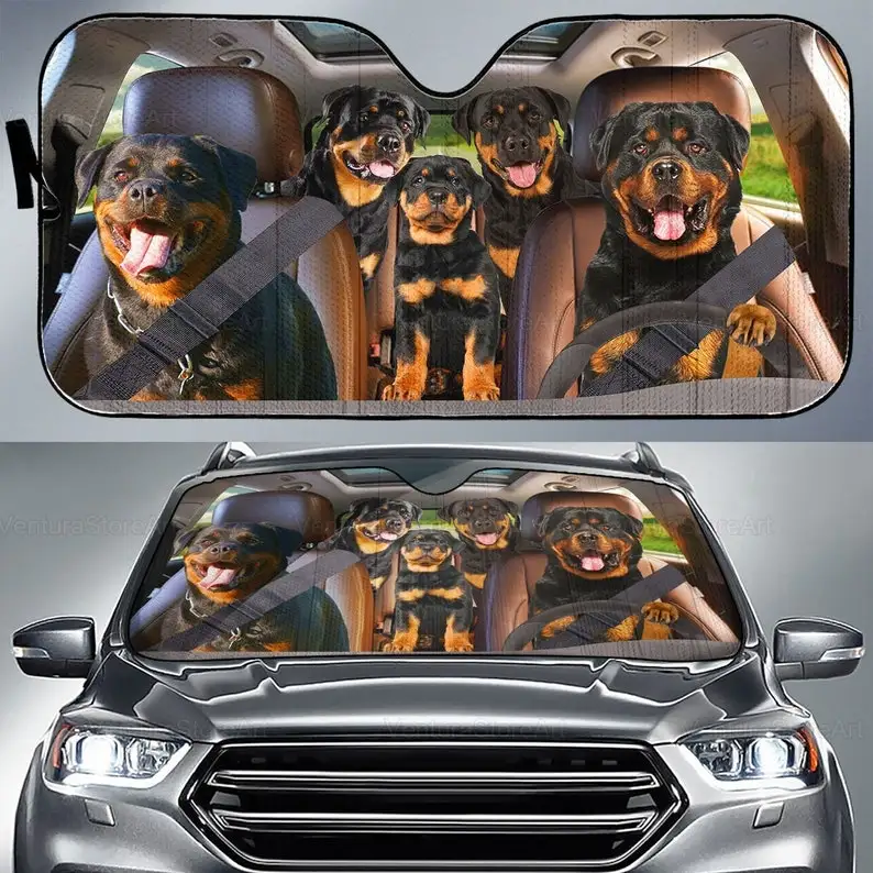 

Rottweiler Car Sunshade, Rottweiler Car Decoration, Rottweiler Lover, Dog Car Sunshade, Gift For Her, Gift For Dad LNG202204G10