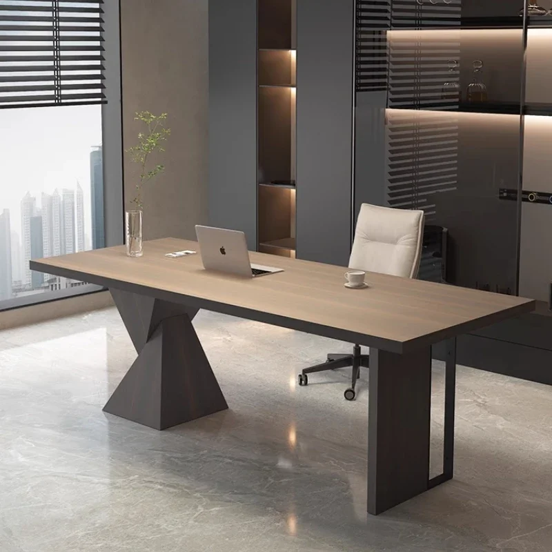 

Charging Wireless Office Table Standing Study Executive Reading Computer Desks Study Reception Wooden Mesa Escritorio Furniture