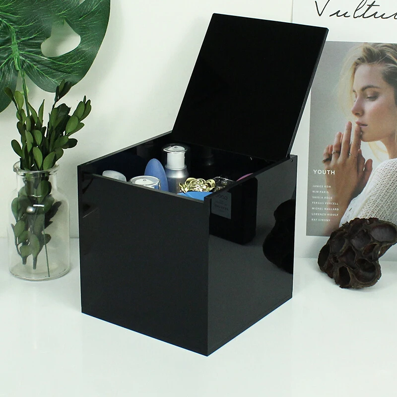 

Acrylic Cosmetic Storage Box with Lid, Dressing Table Home Dustproof Organizer For Collectibles Toy Figures Jewelry Storage