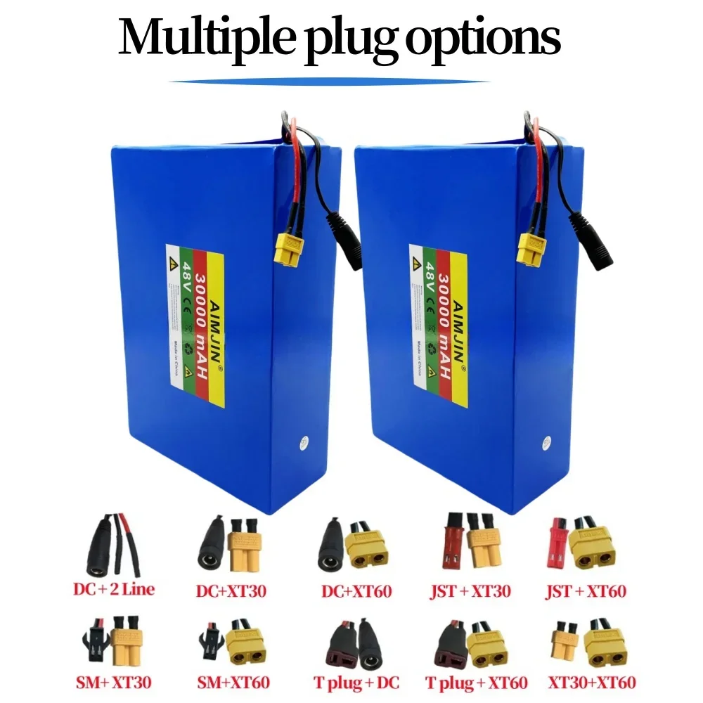 

48V 30000mAh battery 18650 13S8P Lithium Battery Pack 1000W battery Built in 50A BMS