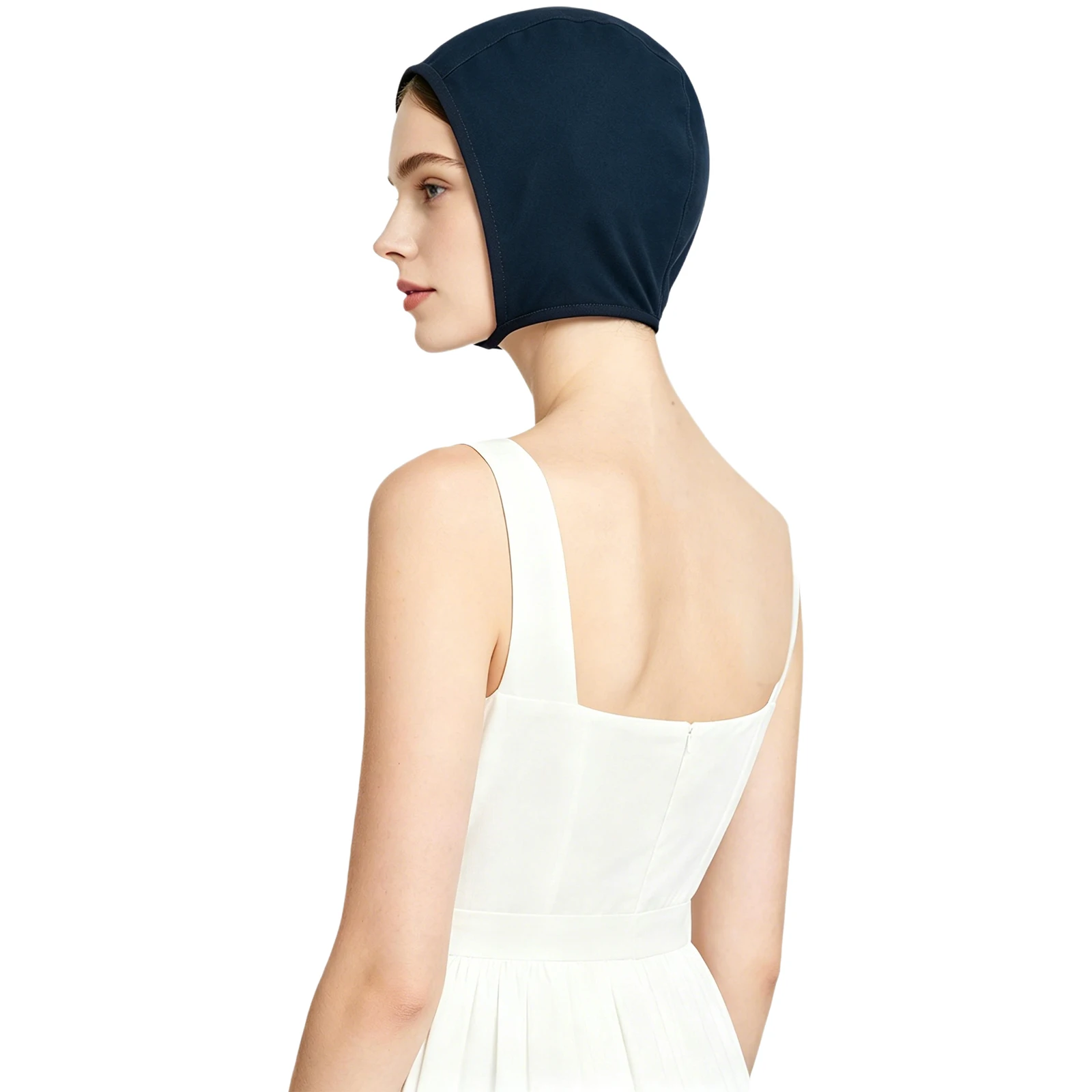 Women Medieval Victorian Colonial Coif Cap Adjustable Chin Straps Brimless Hat Headpiece for Daily Wear Tea Party Festivals
