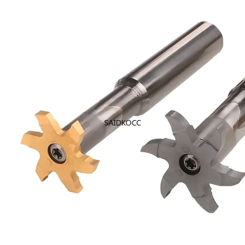 SAIDKOCC T slot trapezoidal whirlwind milling cutter blade hexagon cnc depth grooveing six-sides inserts cutting tool holder