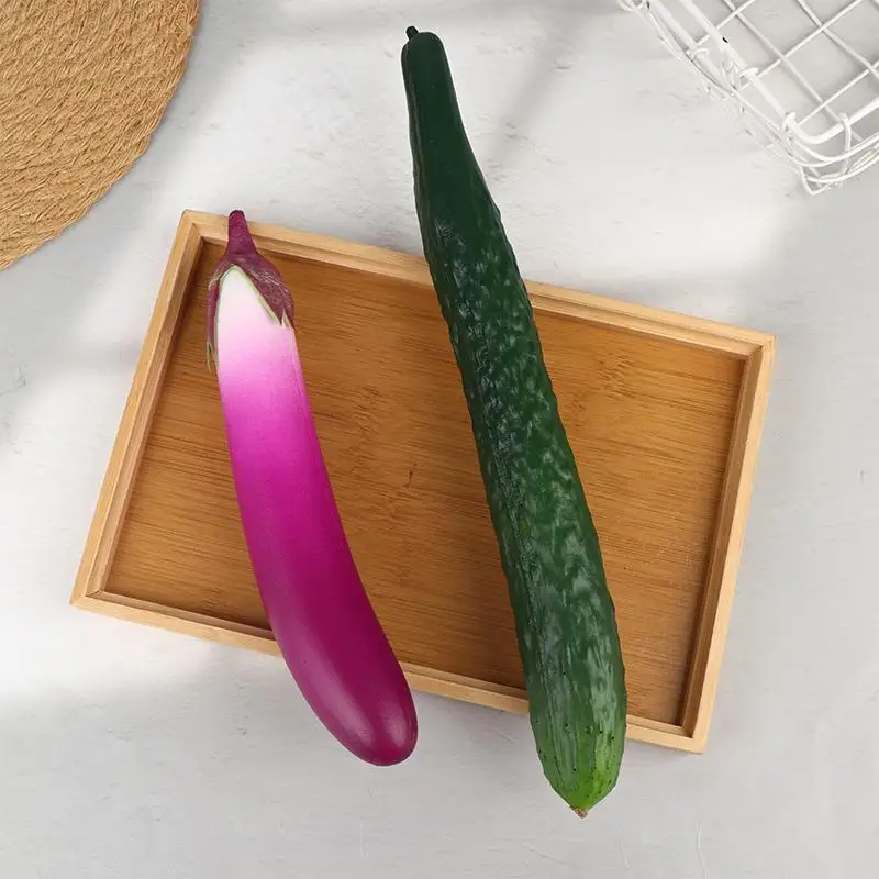 *Realistic Simulation Vegetables Ornament Soft And Safe Rtificial Fake Aubergine Cucumber Display Replicas For Photography Props