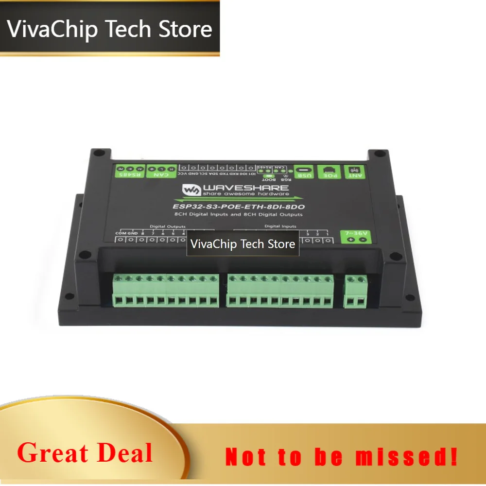 VivaChip TechIndustrial 8-Channel RP2350 Relay Module Based On RP2350 Dual-core & Dual-architecture Microcontroller Supports Dig