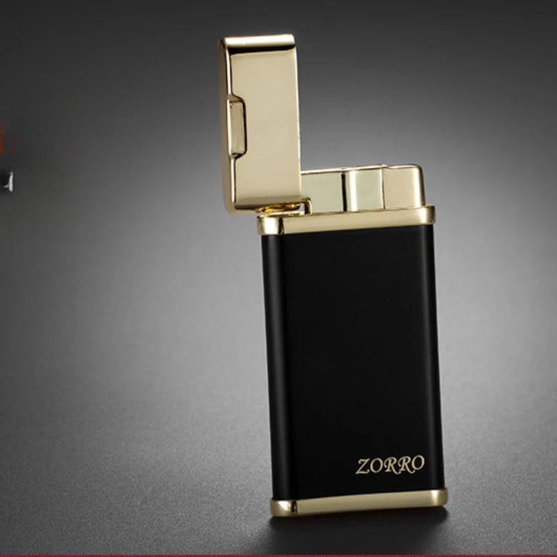 Genuine ZORRO Ultra-thin High-end Gas Lighter Windproof Inflatable Pure Copper Personality Unusual Creative Turbine Lighter