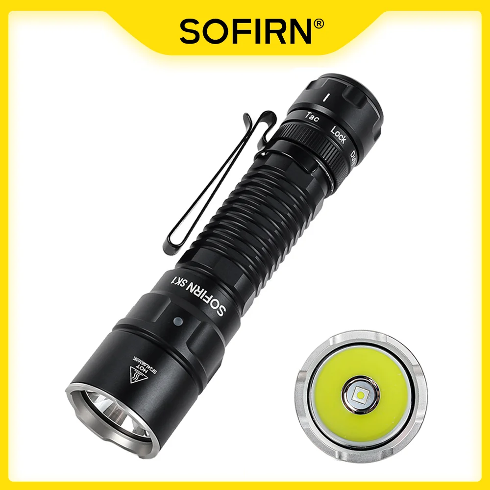 

Sofirn New SK1 1300lm Tactical Flashlight SFT25R LED Light 18650 USB C Rechargeable 479m EDC Torch IP68 Lamp with Dual Switch
