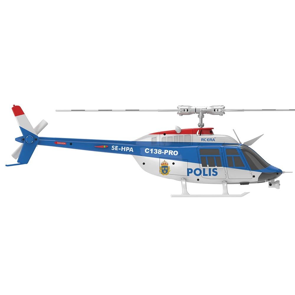 RC ERA C138 PRO Motore Brushless Campana 206 2.4G 6CH Localizzazione del flusso ottico giroscopico a 6 assi Scala 1:33 Elicottero RC Flybarless