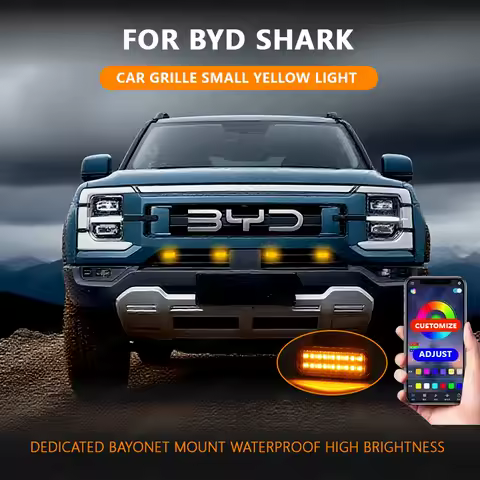 FOR BYD SHARK models Car center grid small yellow light single color snap LED high brightness waterproof