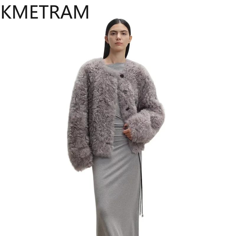 

Natural Tuscany Wool Sheepskin Double Faced Fur Jacket Women Curly Hair Real Fur Coat High Quality Winter Woman Clothing 2025