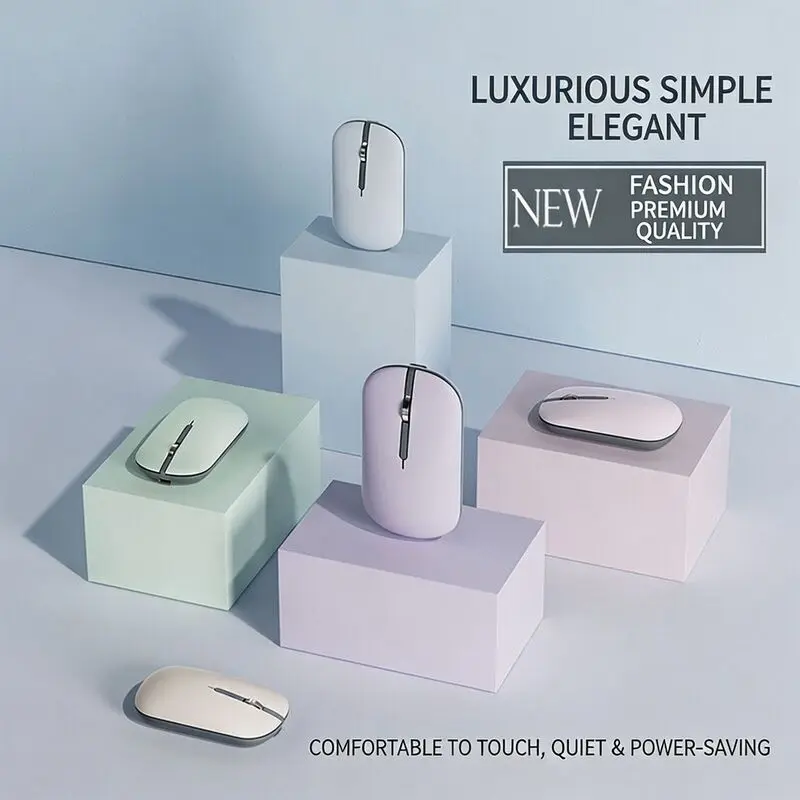 Rechargeable Dual Mode Mini Mouse 2.4G Bluetooth Silent Button Magnetic Cover Ergonomic Optical Mice Automatic Intelligent Sleep