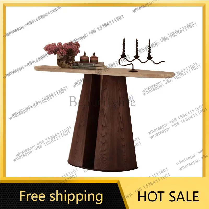 XX. Living room and home entryway long table, vintage homestay corridor wall-side storage table
