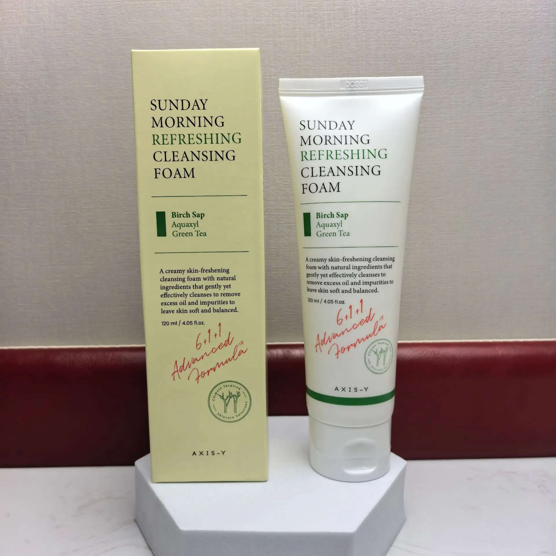 

AXIS-Y Sunday Morning Refreshing Cleansing Foam with Birch Amino Acid 120ML - Gentle Face Wash, Wakes & Revitalizes Skin