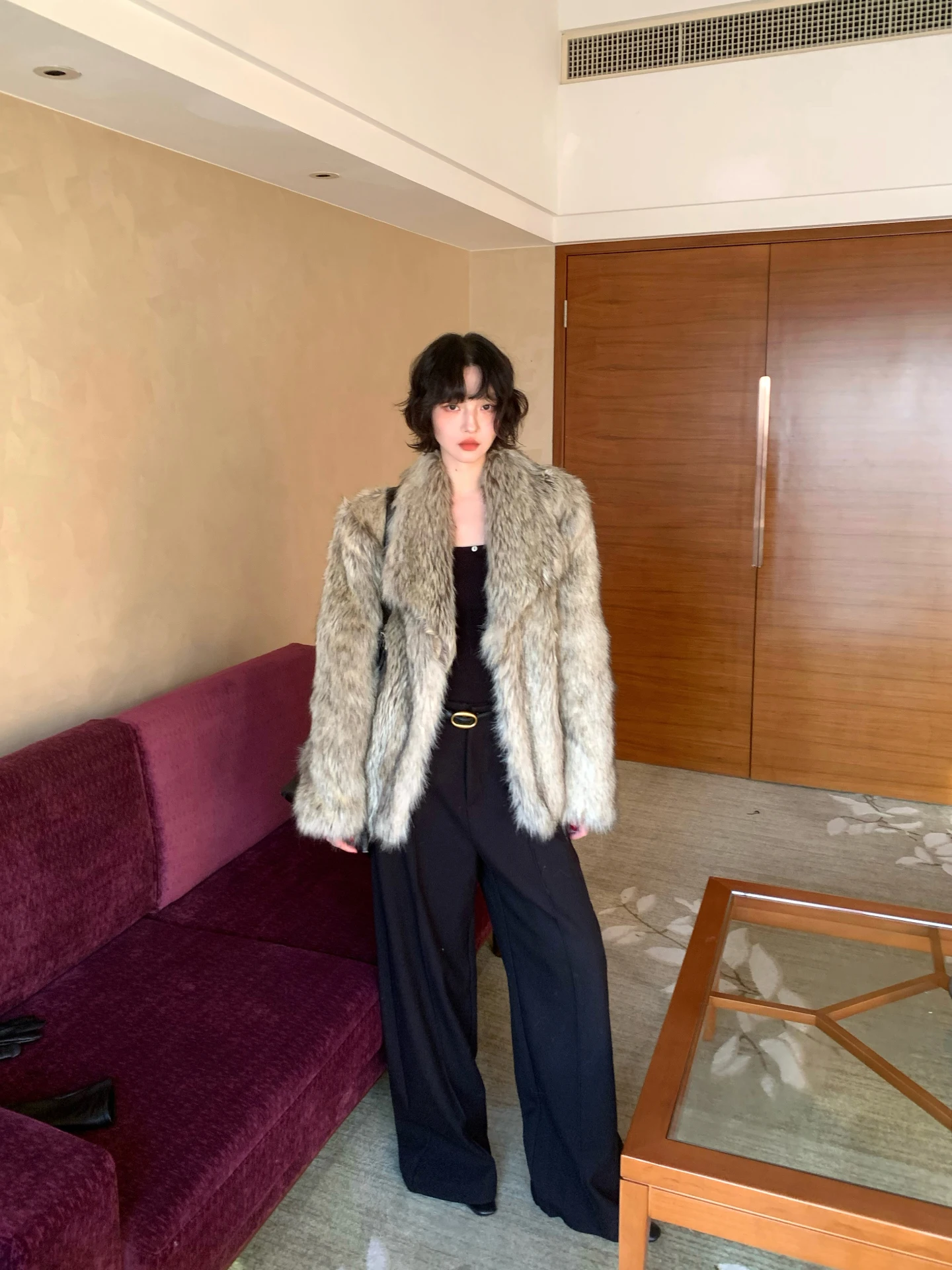 

Женские зимние брюки Ele Retro с высокой талией, утепленные, прямого кроя, повседневные, больших размеров