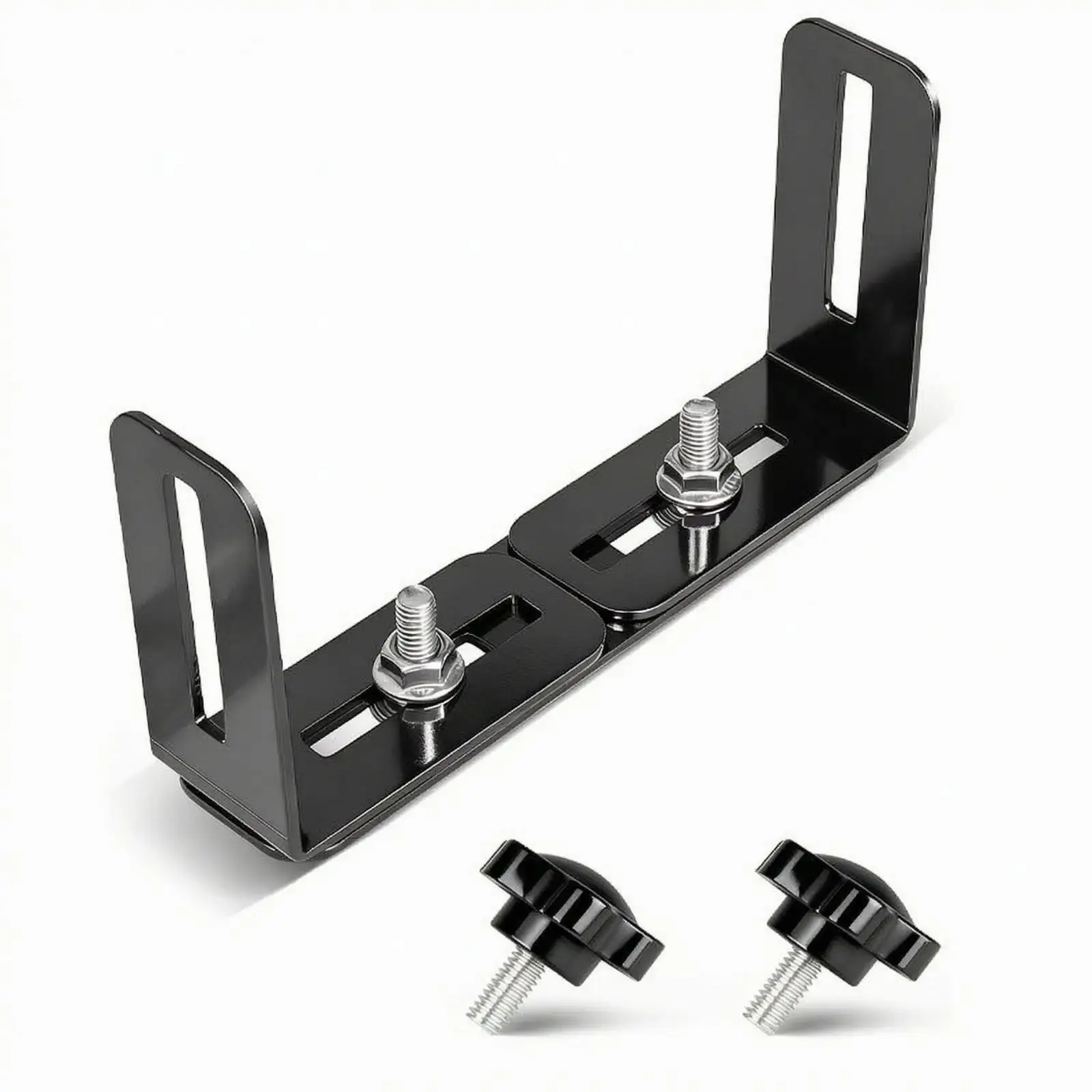 Versatile Radio Mounting Bracket Black Metal Sliding 5.25 to 10 Inch for Communication Device in Truck Car Antenna Bracket Mount