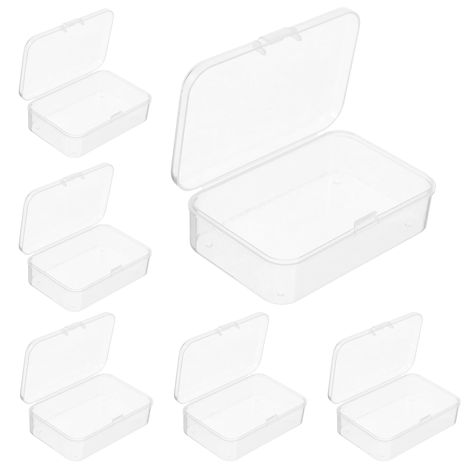 

10pcs Clear Small Storage Boxes Plastic Transparent Bead Organizer Mini Containers For Jewelry Screws Earplugs Home Office