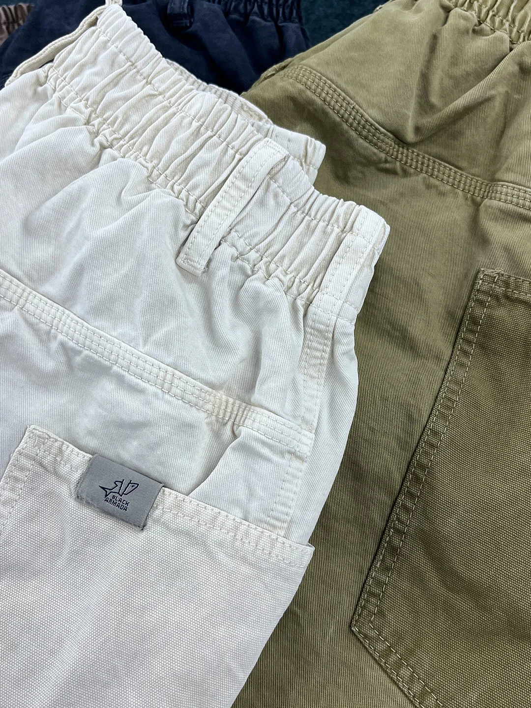 ثقيل الوزن 100% قطن مغسول Khopesh Crackle مشمع ملابس العمل السراويل الرجالية الأمريكية الرجعية فضفاض مستقيم البضائع السراويل العصرية