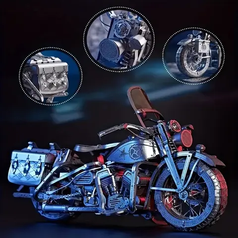 Motorcykel 3D Metallpussel DIY Modellbyggsats Vuxenleksaker Födelsedagspresent 6 best sales metallmodellbyggsats - №4