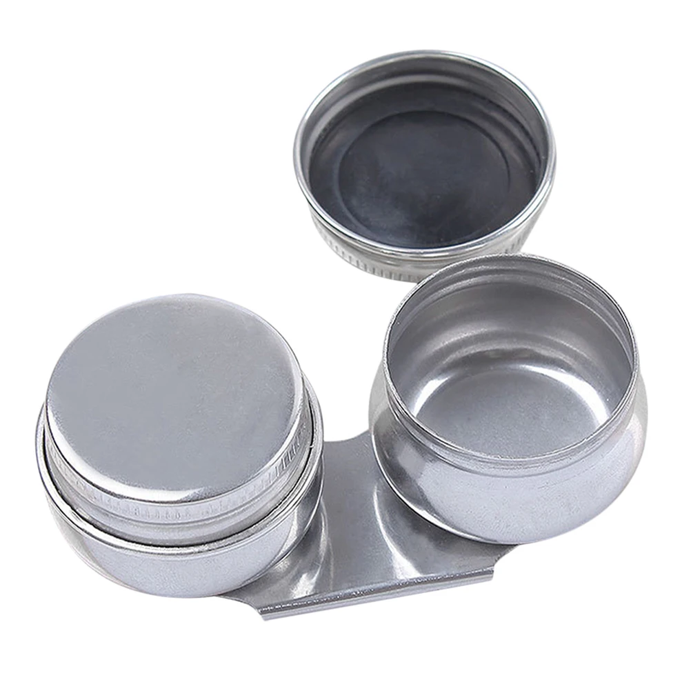 

Stainless Steel Dual Oil Painting Palette Cups Clip Design For Artists Oil Paint Mixing Jar Brush Cleaner Rinse Cup