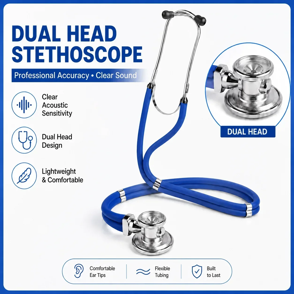 Professional Dual Head Stethoscope Medical Devices Multifunctional Cardiology Doctor Double-sided stethoscope Estetoscopio