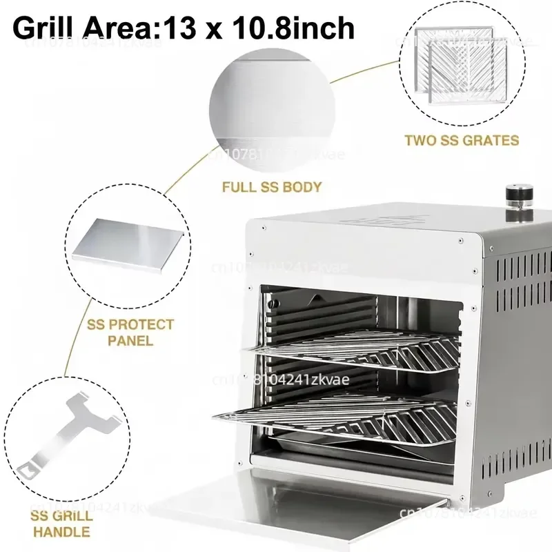 Portable Adjustable Stainless Steel Steak Grill Outdoor Party Grill High Temperature Grill Suitable for Home Kitchen Use