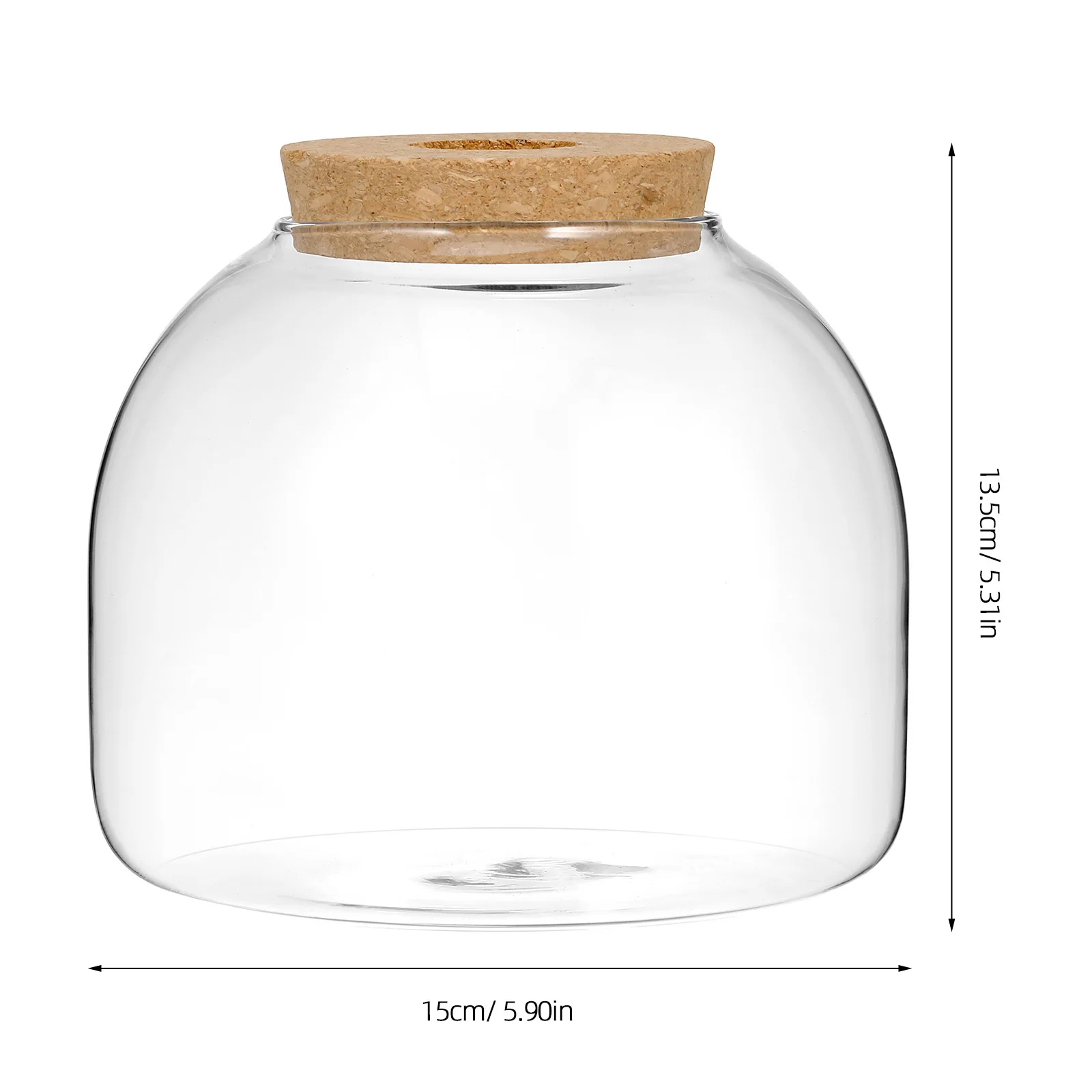 

Transparent Glass Terrarium Jar Wood Lid Micro Landscape Container DIY Plant Display Home Decor Terrarium Jar Small Fish Tank