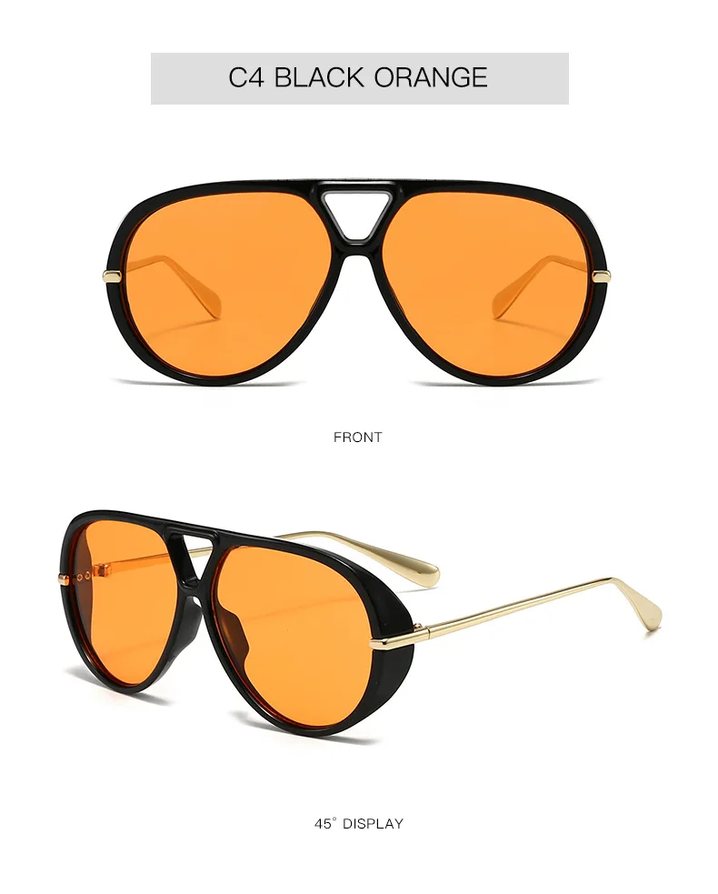Neue Modische Grüne Leopardenmuster Ovale Sonnenbrille für Damen Vintage Übergroße Legierung Farbverlauf Sonnenbrillen Damen Fahrbrillen – Detail 8
