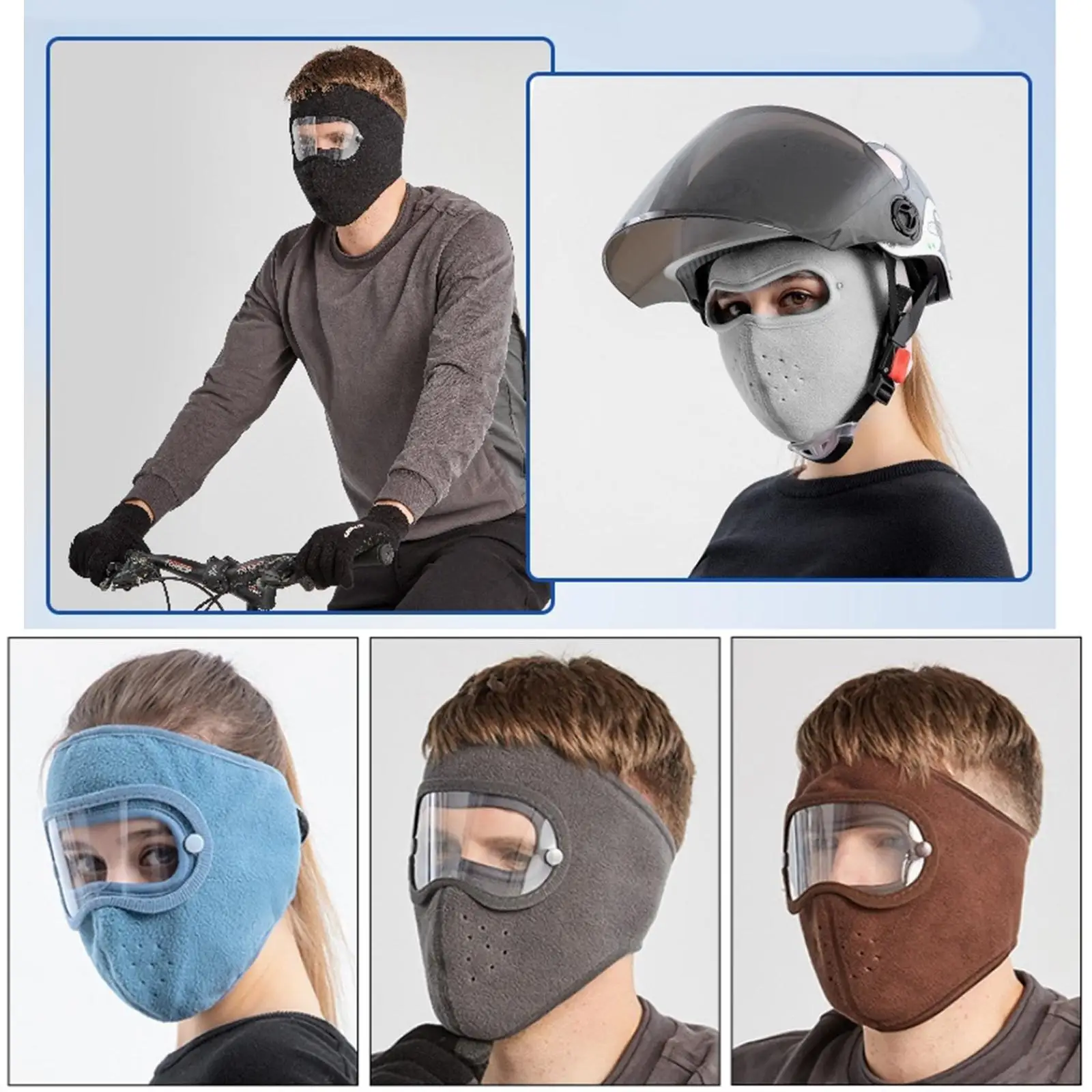 Facial Guard Headgear Warm w/ Windproof Goggles Cycling Skating Skiing