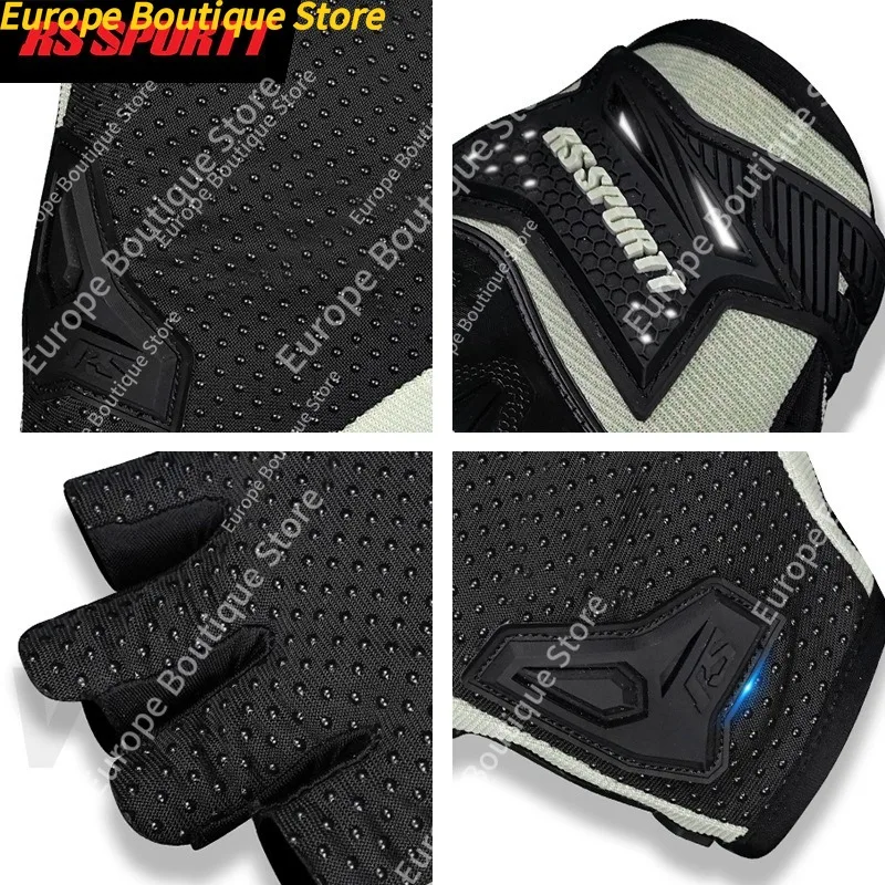 Motorbike Bicycle Riding Half Finger Motorcycle Gloves Summer Breathable Shockproof Anti Slip For Men Women Protective view 3