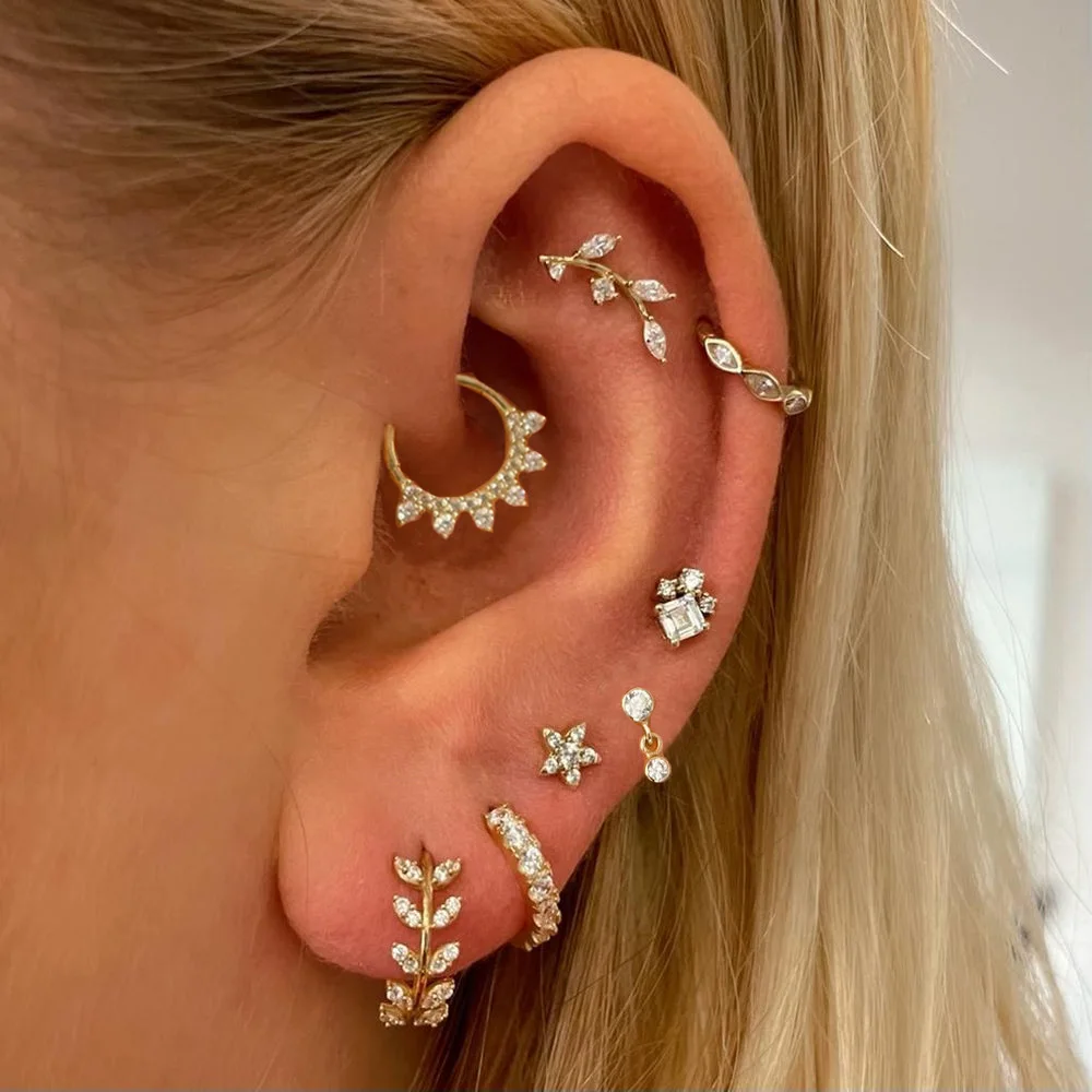 Dainty Piercing Ohr Helix Rook Conch Ohrringe für Frauen 1PC Passenden Lappen Daith Tragus Flache Stud Earing Mode Sexy schmuck