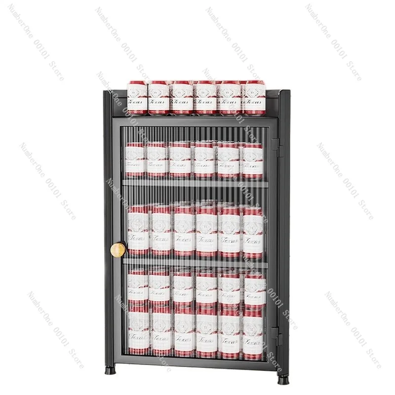 Estante de Esquina para Cocina con Puerta Antipolvo, Armario Triangular para Condimentos, Almacenamiento de Aceite, Sal y Vinagre