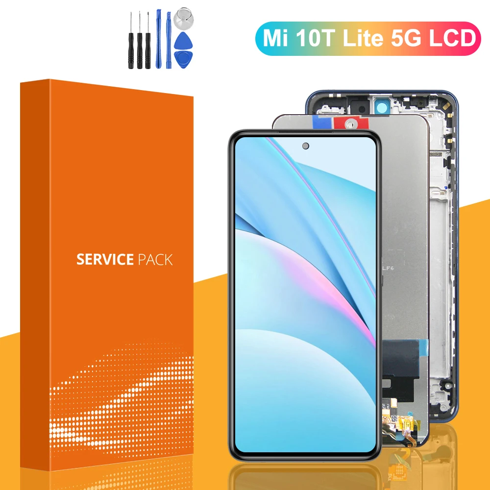 

6,67 "Оригинальный дисплей для Xiaomi Mi 10 T Lite 5G LCD 10 сенсорный экран для Mi 10 T 10 T Lite 5G M2007J17G Замена дисплея