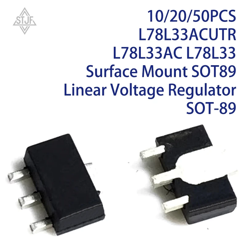 10/20/50PCS L78L33ACUTR L78L33AC L78L33 Surface Mount SOT89 Linear Voltage Regulator SOT-89