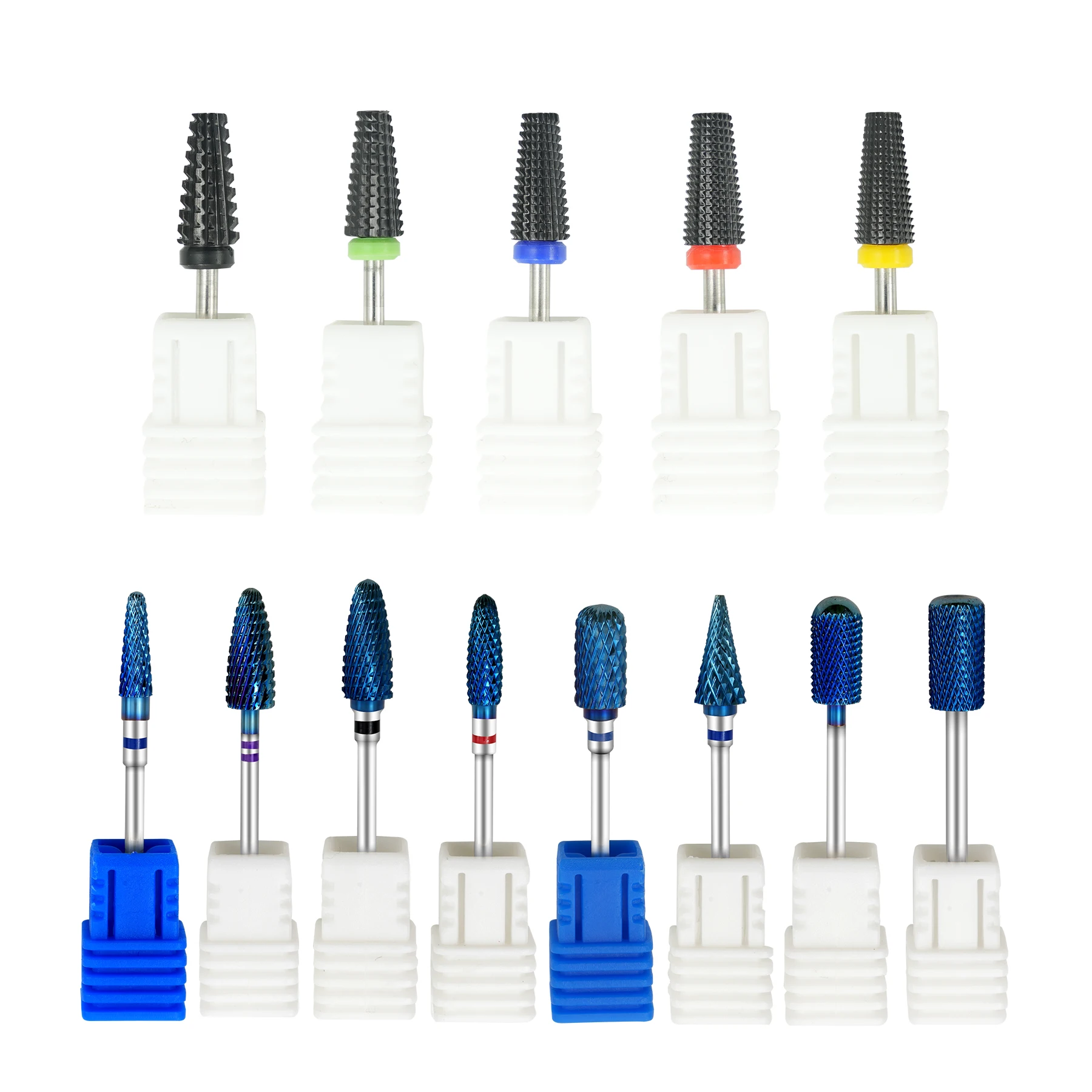 

5 In 1 Tungsten Carbid Nail Drill Bits Milling Cutter For Manicure 3/32" Shank Gel Polish Remover Nail Files Pedicure Tools