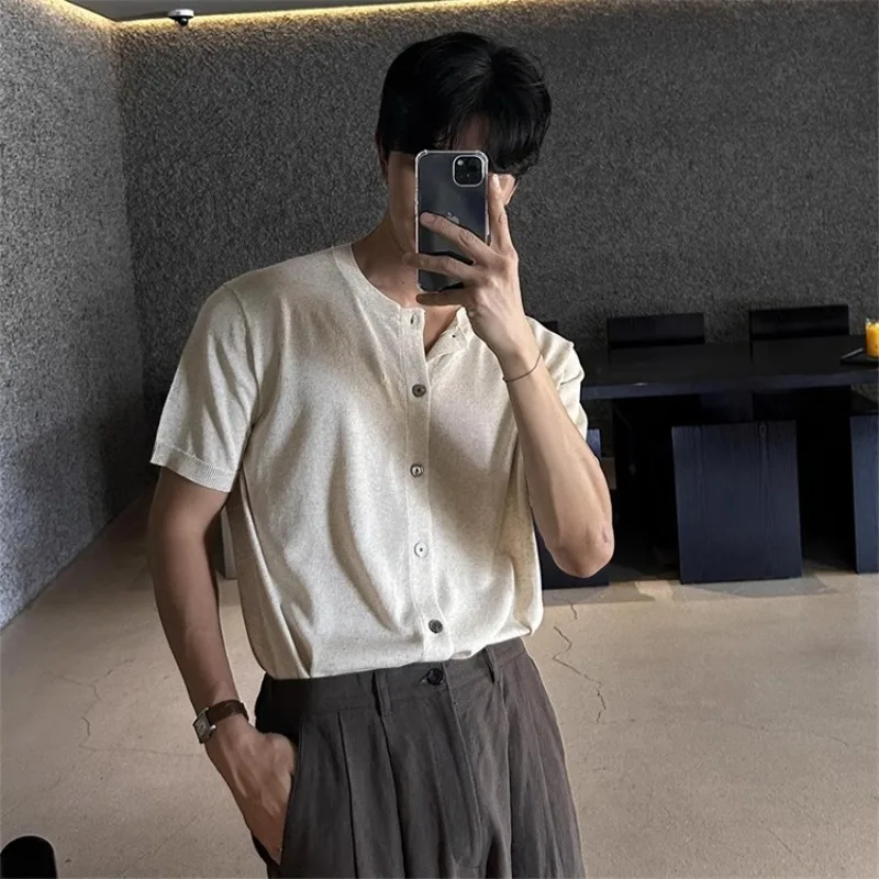 Men's T-shirt summer outdoor casual comfortable T-shirt men's short sleeved high-end loose lazy style