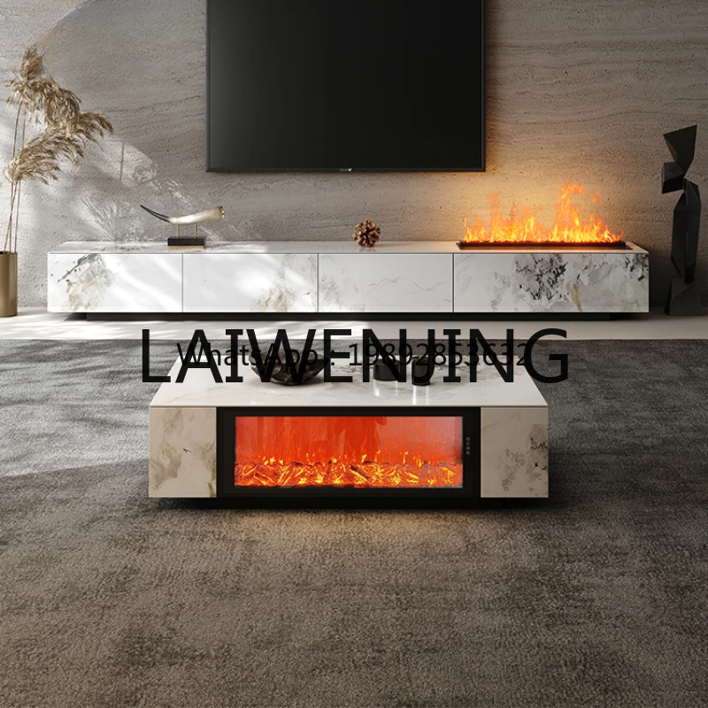 7ZSP Electronic Fireplace Decoration Simulation Flame Integrated Floor Stone Plate Advanced Sense