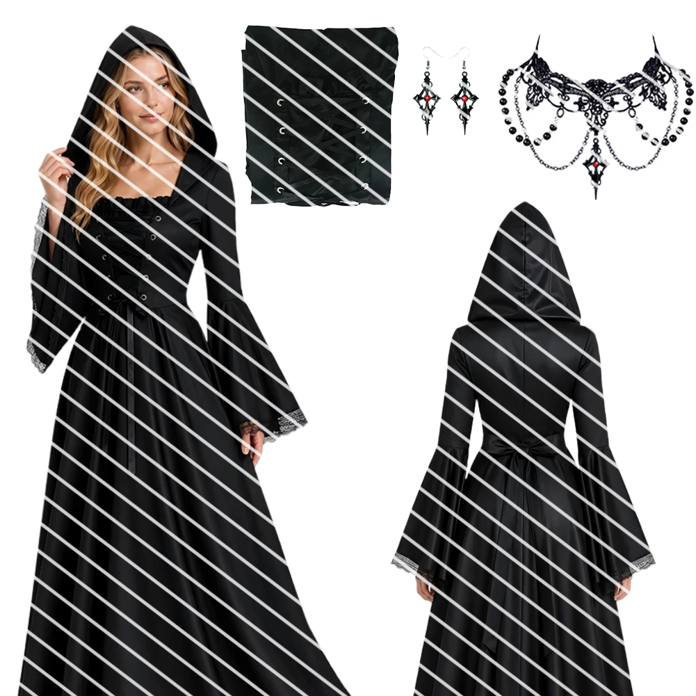 Fantasia Medieval Gothic Vampire Witch Cosplay Clothing Women Disfraz Costume Female Fantasy Halloween Carnival Party Clothes