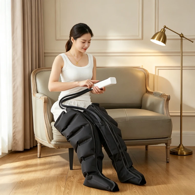 Full Wrap Air Compression Leg Massager, Simulated Hand Kneading for Thigh & Calf Relaxation, Durable Muscle Recovery Tool