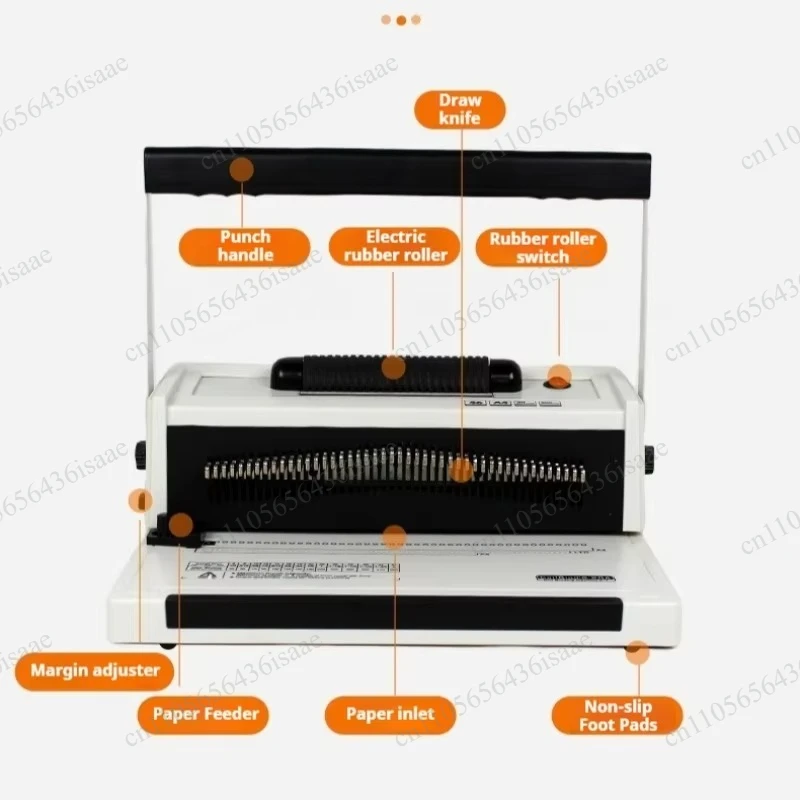 S20A Electric Single Coil Binding Machine, 46 Round Holes Spiral Ring Binder for Text Book Coil Binding