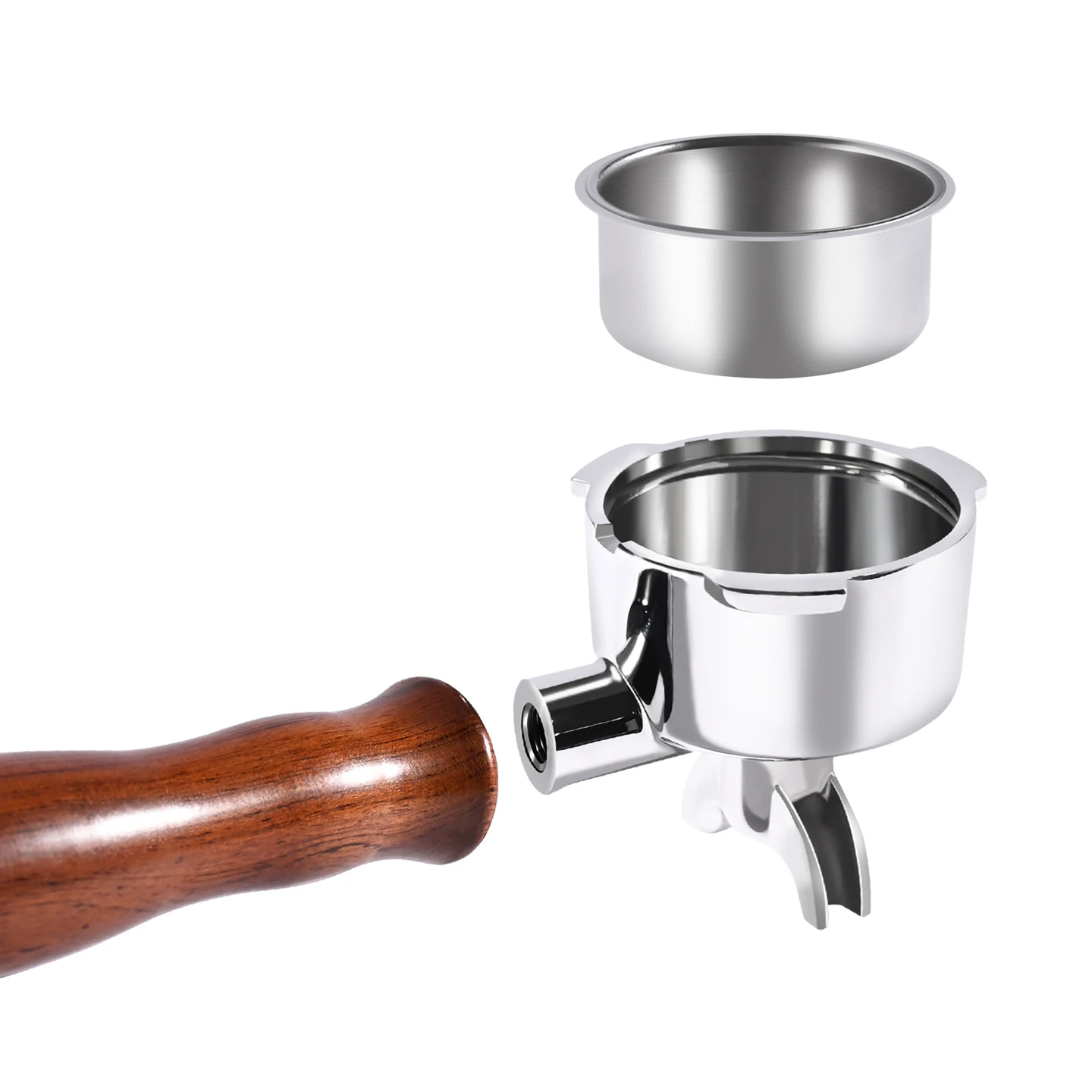 Kaffee-Siebträger mit Doppelauslauf 51mm für Homix H11 Oster Cecotec Hibrew Ersatzfilterkorb Espressomaschinen-Zubehör – Detail 4