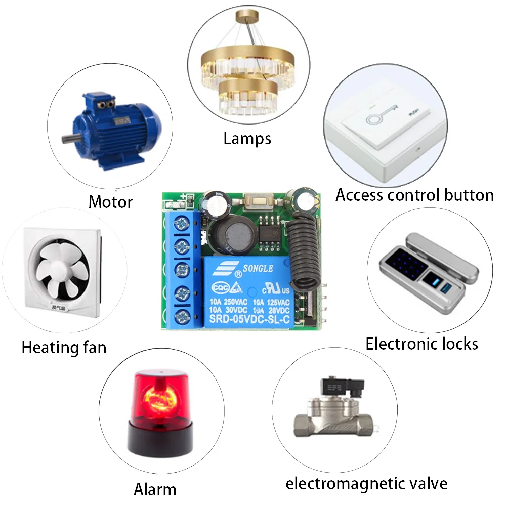 433Mhz Wireless Remote Control Switch DC 5V 12V 24V 30V 1CH rf Relay Receiver and 300M Transmitter For Electromagnetic lock Door