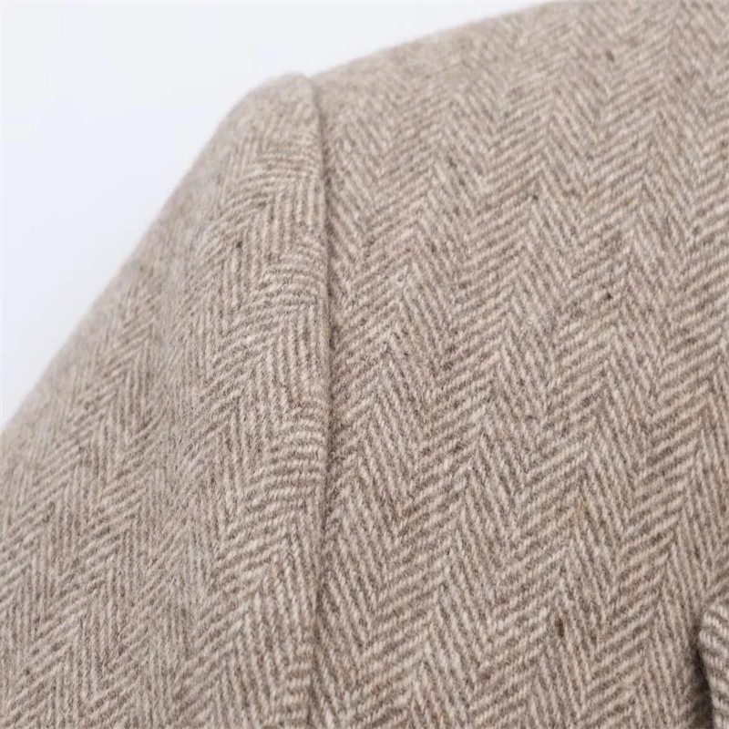 Herfst/Winter Nieuwe Mode Elegante Feeststrik Veelzijdige Visgraatwollen Blazer