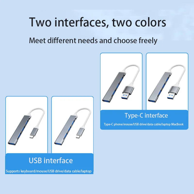 TypeC To USB 3.0 Four In One Drag 4 Dock USB Hub Computer Four Port Distribution Dock