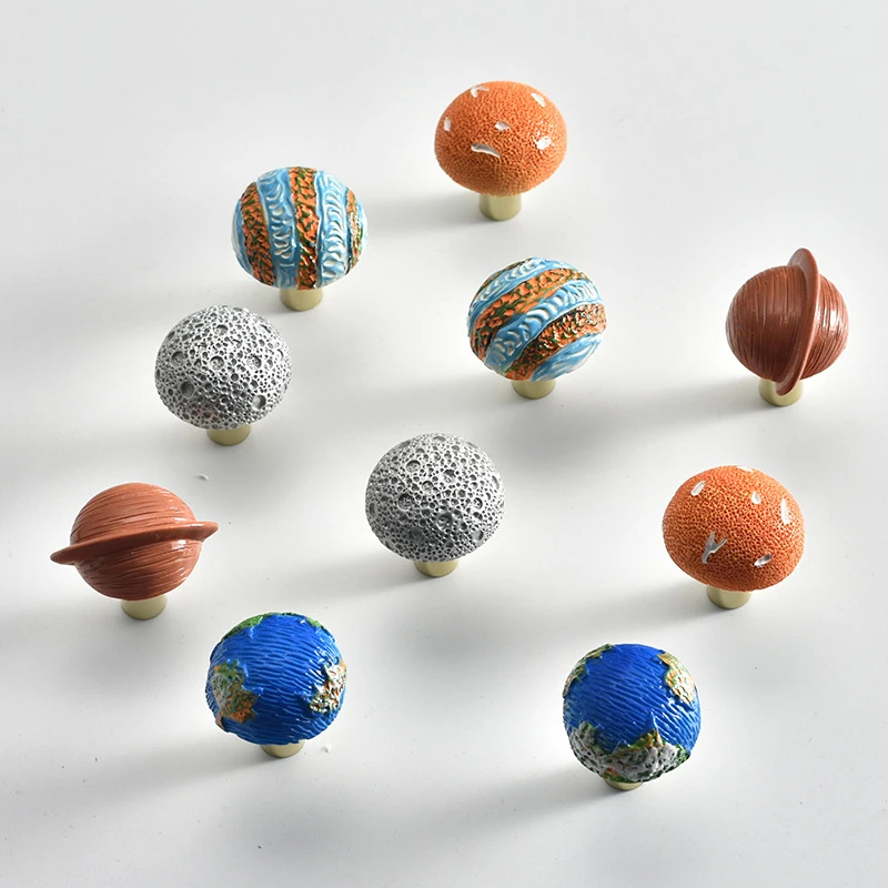 1pc Creative cartoon planet handle single-hole drawer handle children's room decoration wardrobe bookcase shoe cabinet small