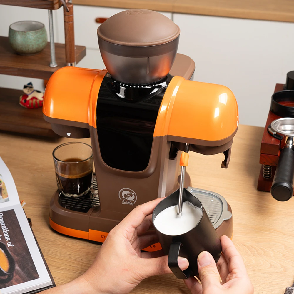 3-in-1 Espresso Machine with Grinder & Milk Frother 19Bar Professional Coffee Maker for Home Removable Water Tank