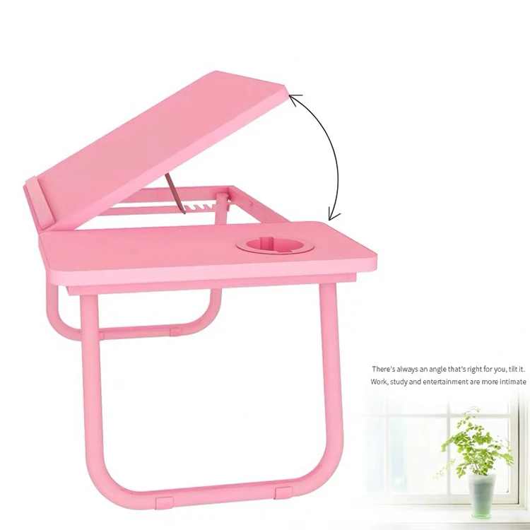 Portable Folding Laptop Bed Computer Desk Desktop Height Adjustable Lazy Small Desk Home Bedroom Office Desk
