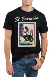 El Borracho Loteria Mexican Bingo T-Shirt Novelty Funny Family Tee Black New