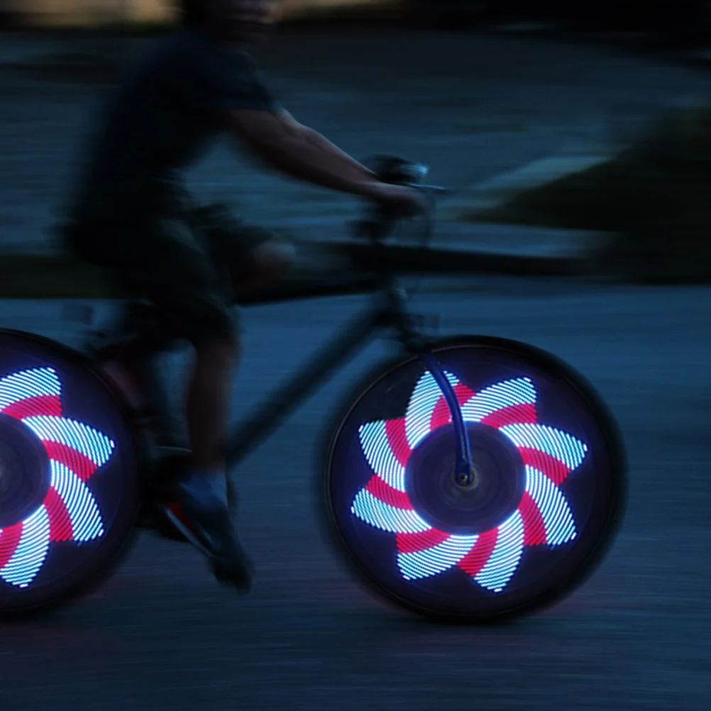 Bike Wheel Lights 32 RGB LED Waterproof  Spoke Light 2 Operation Modes Rim Tire Lights for Mountain Bike Road Bikes