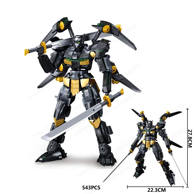 New MOC Black Bat Hero Soldier Mecha Set Building Blocks Model Series Robot City Mech Warrior Movie Bricks Toy for Boys Gifts